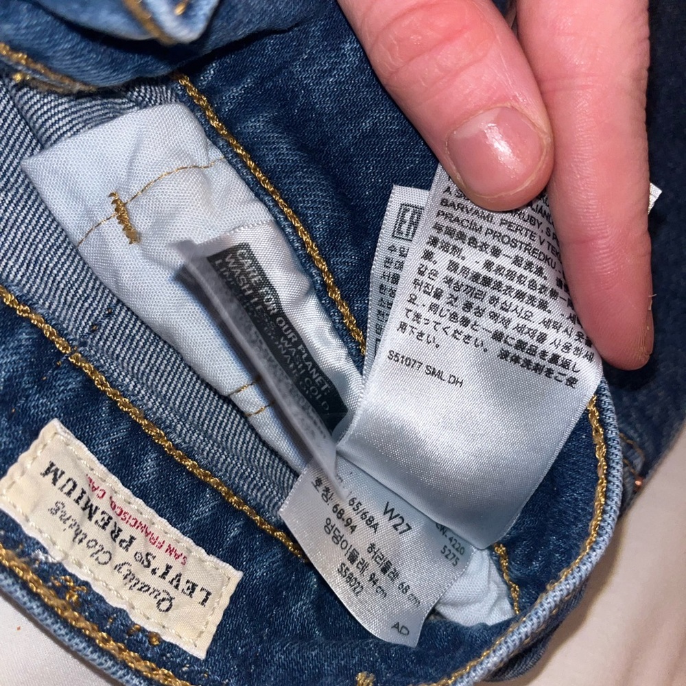 Levi’s brand frayed shorts, straight denim , size s/m with some stretch.